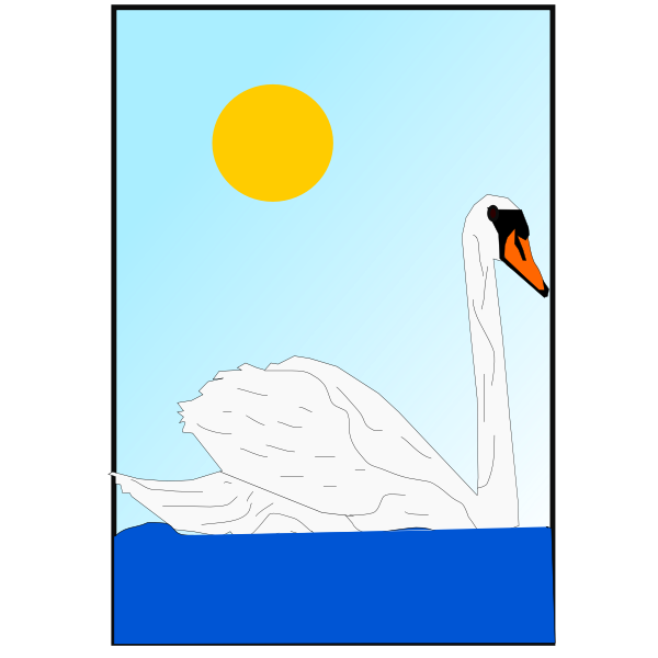 SVG White swan vector image