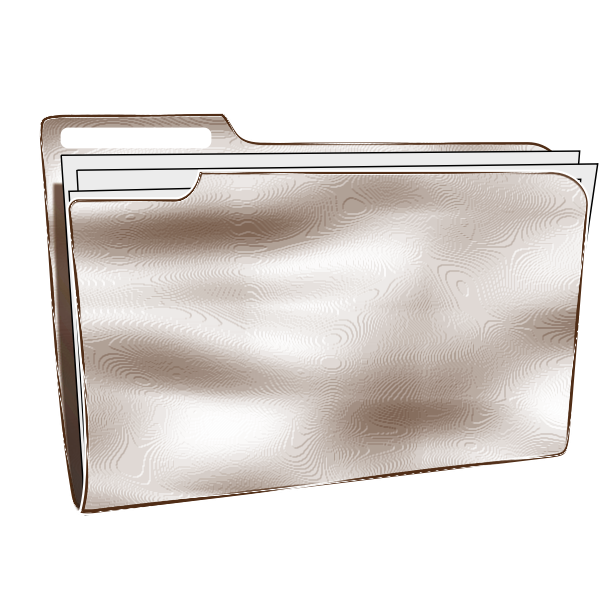 SVG White vector drawing of plastic folder with papers