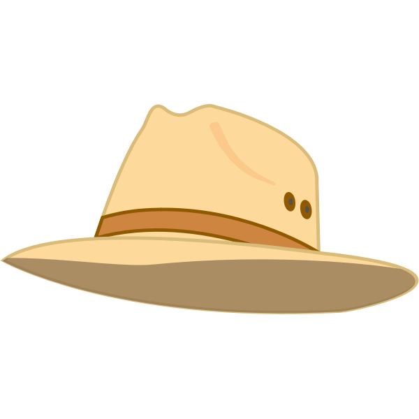 SVG Wide rim beige hat vector illustration