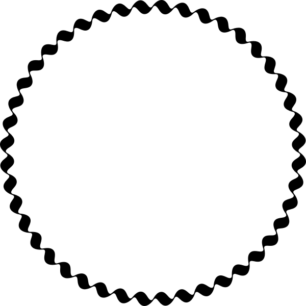 SVG Wiggly Frame Circle black and white