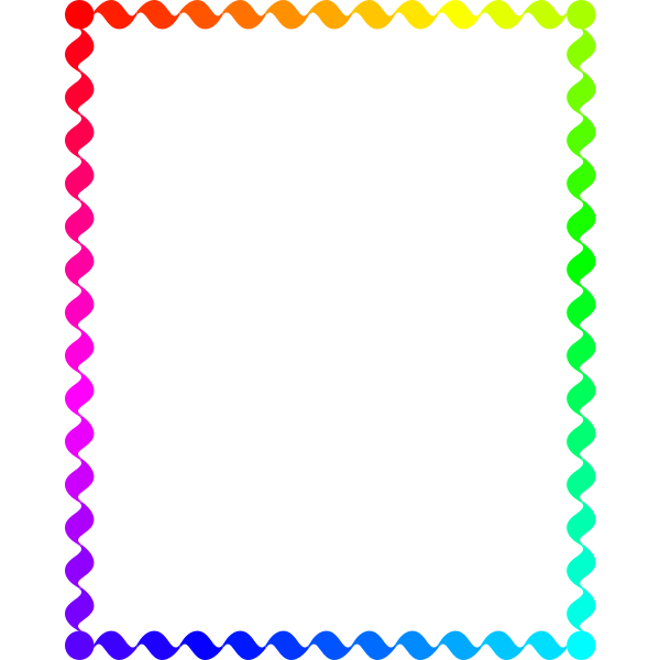 SVG Wiggly Frame Rainbow Color
