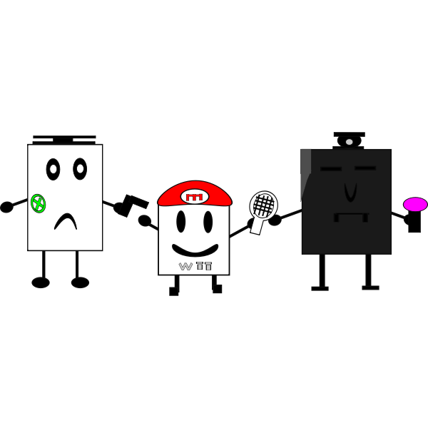 SVG WII Xbox and PS3 square characters vector graphics
