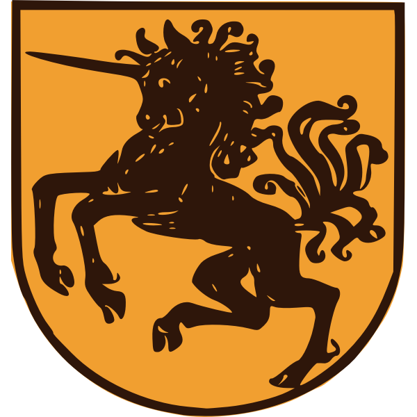 SVG Wild unicorn shield vector graphics