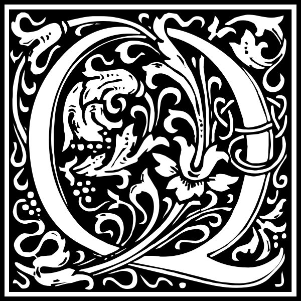 SVG William Morris letter Q