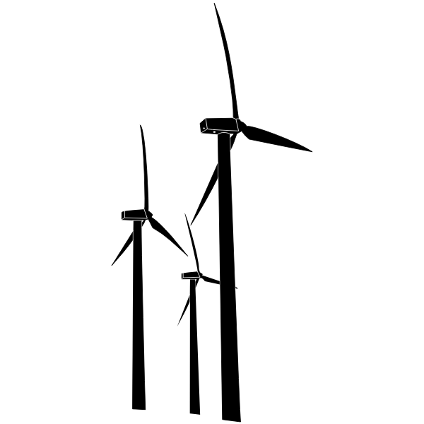 SVG Wind turbines silhouette