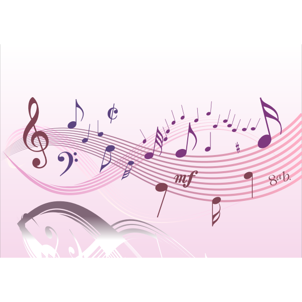 SVG Winding musical notes vector image