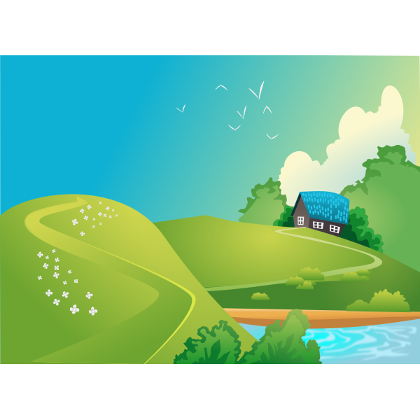 SVG windmill landscape square no windmill