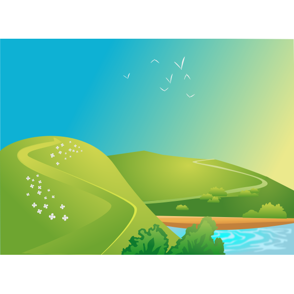 SVG windmill landscape square no windmill no house