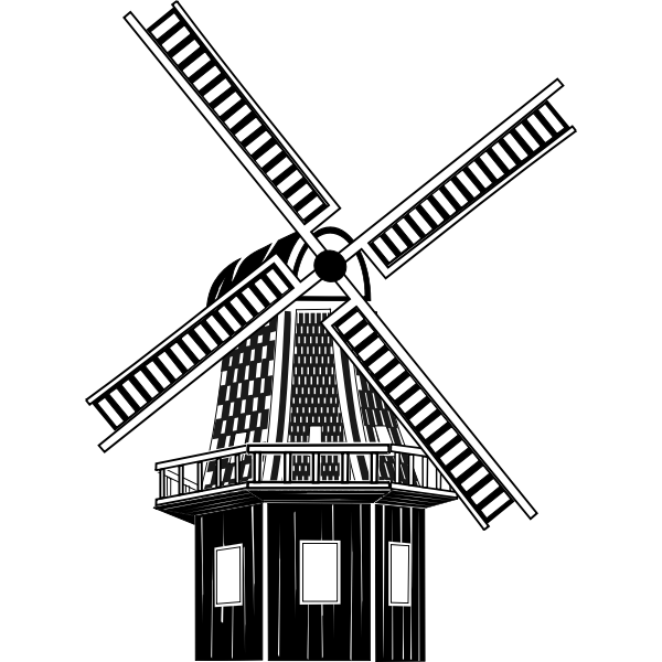 SVG Windmill monochrome art