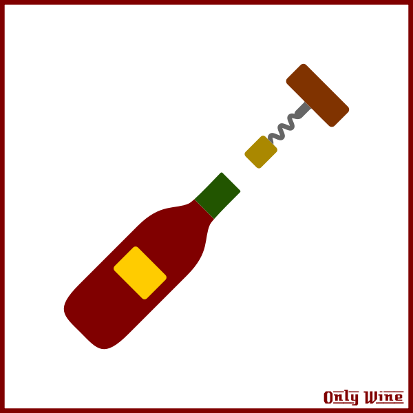 SVG Wine bottle and corkscrew