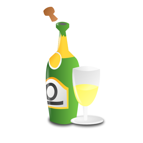 SVG Wine bottle and glass vector image