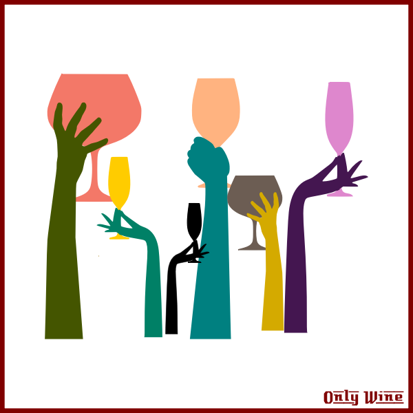 SVG Wine glasses in hands