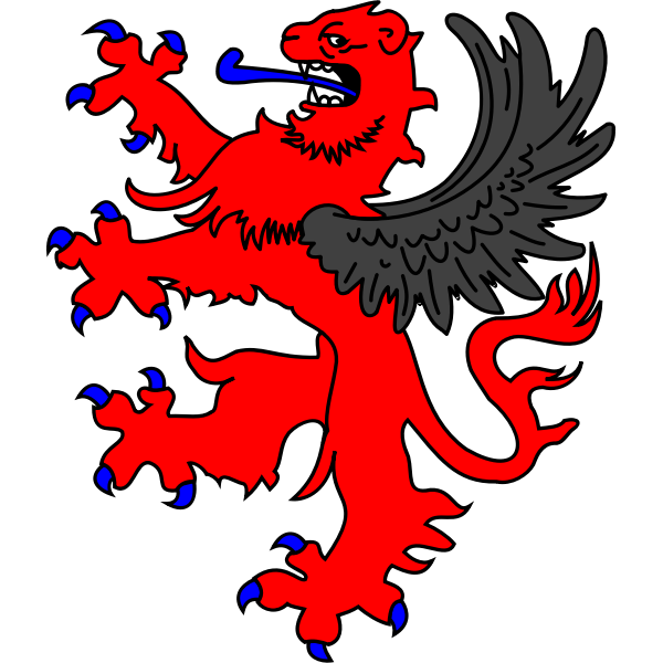 SVG Winged walking lion vector image