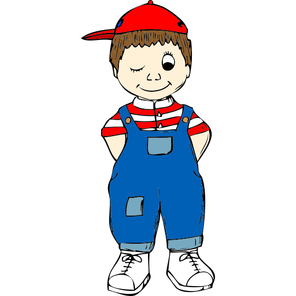 SVG winking boy