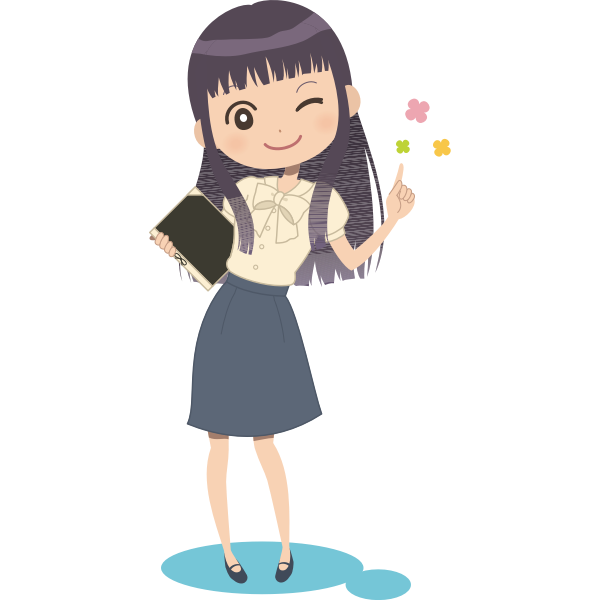 SVG Winking girl with book