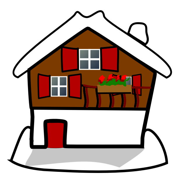 SVG Winter home under snow illustration