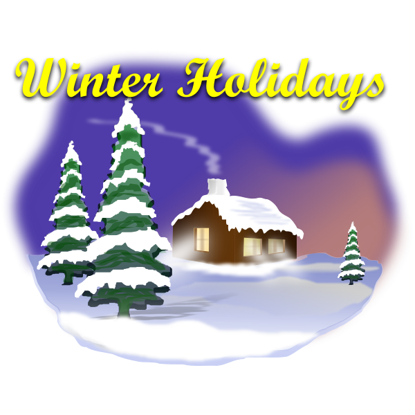 SVG Winter idyll with snow vector clip art