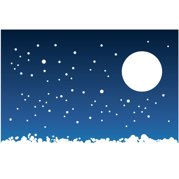 SVG Winter night landscape