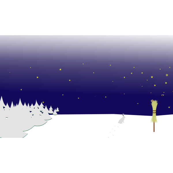 SVG Winter night scene