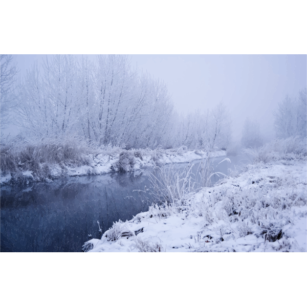 SVG Winter River Scene