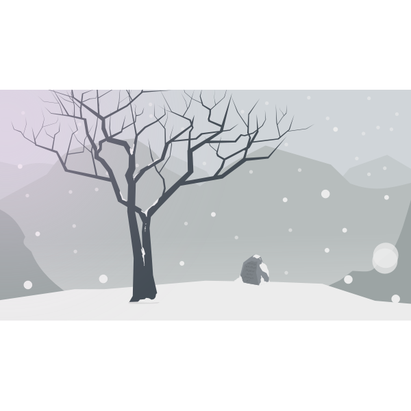 SVG Winter scenery vector drawing