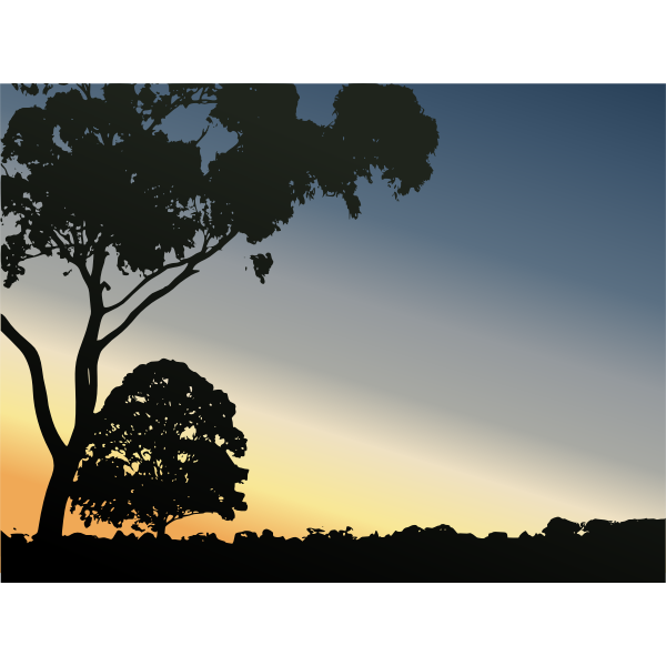 SVG Winter Sunset in Royal Park