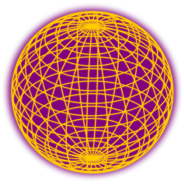 SVG Wired globe yellow and purple vector clip art