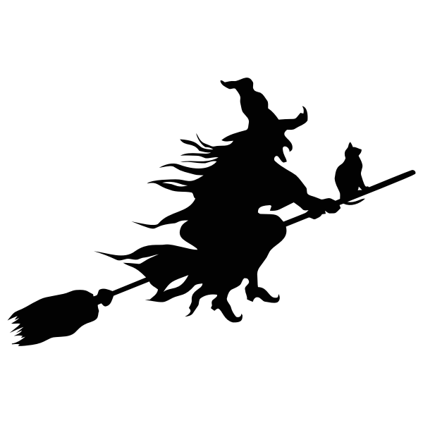 SVG Witch and cat silhouette
