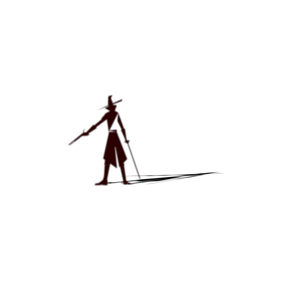 SVG Witch hunter silhouette with shadow vector clip art