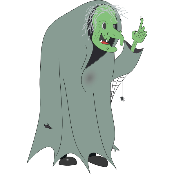 SVG Witch in a hooded dress vector image