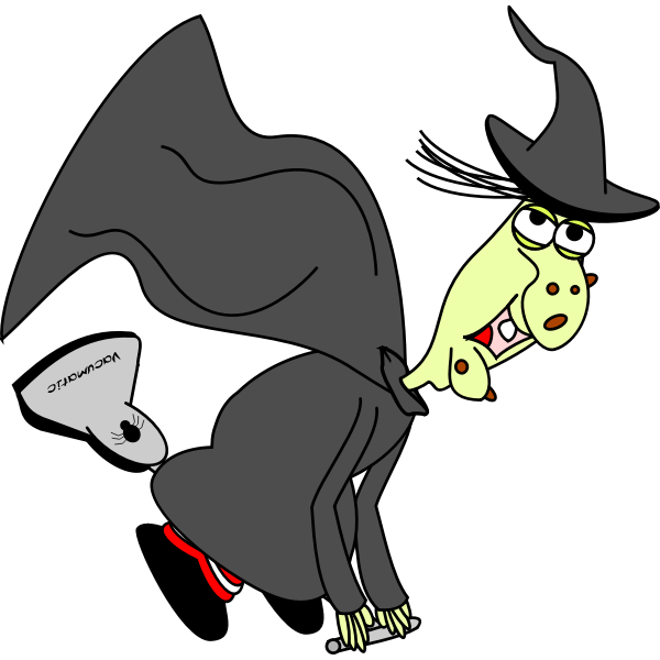 SVG Witch on a vacuum cleaner vector drawing