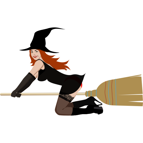 SVG Witch on broom 1 by Rones