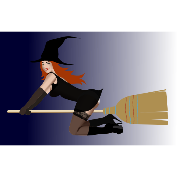 SVG Witch on broom 2 by Rones