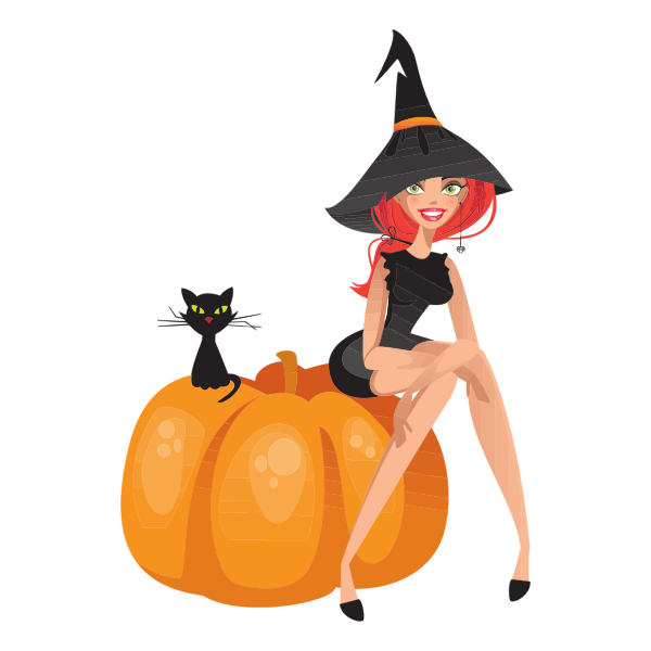 SVG Witch sitting on a pumpkin