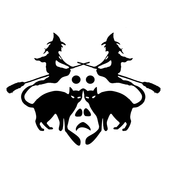 SVG Witches and cats Halloween sign vector image