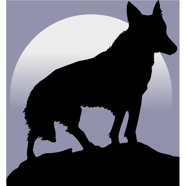SVG Wolf silhouette in front of moon vector image