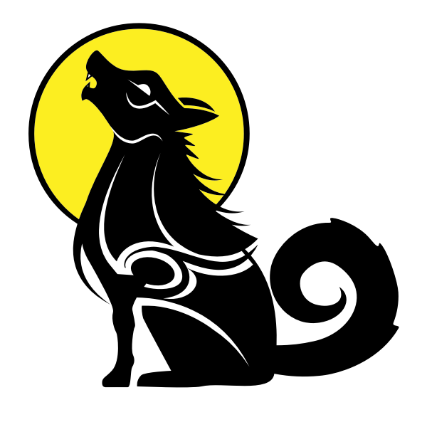 SVG Wolf tribal style silhouette