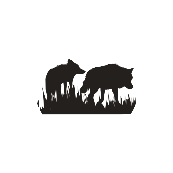 SVG Wolves silhouette vector image