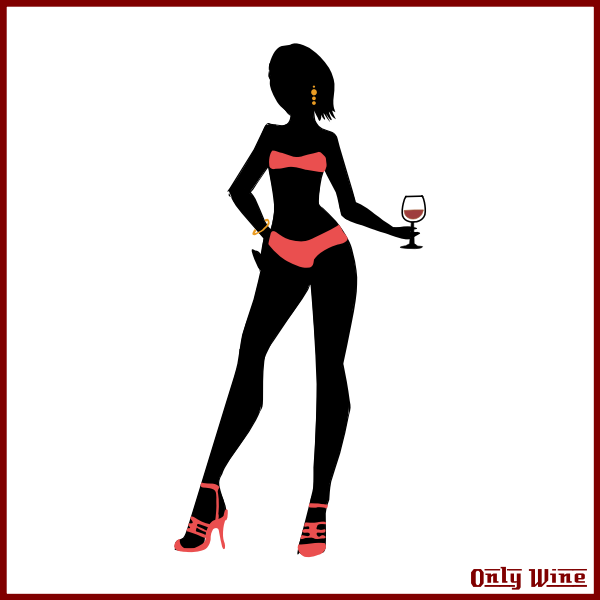 SVG Womain in bikini with wine