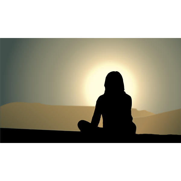 SVG Woman and sunset