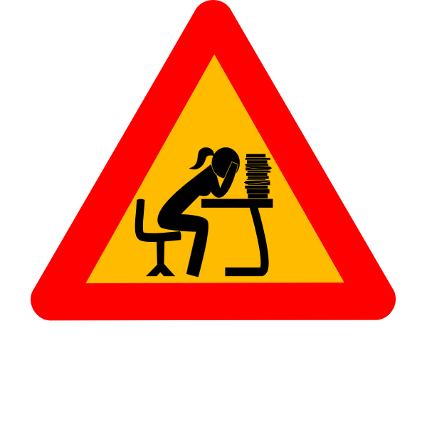 SVG Woman at intellectual work road symbol