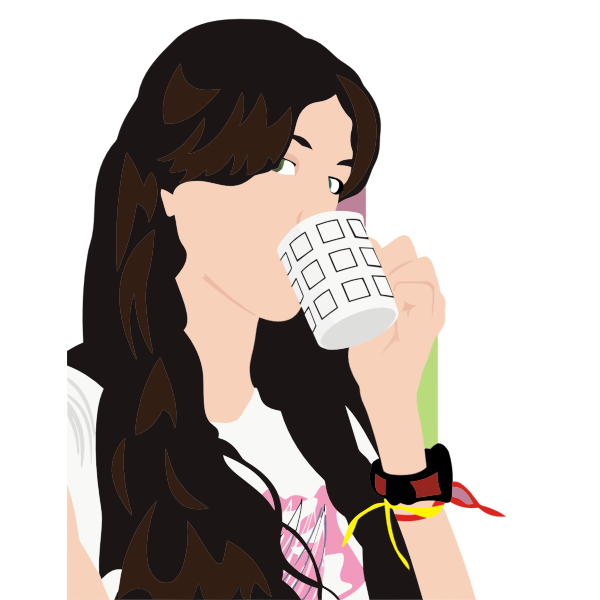 SVG Woman Drinking From Cup
