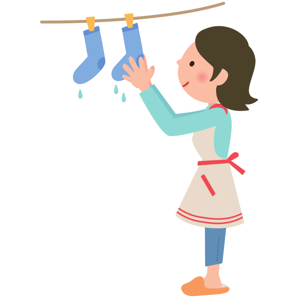 SVG Woman hanging out laundry on the clothesline