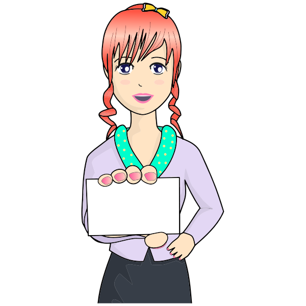 SVG Woman holding card