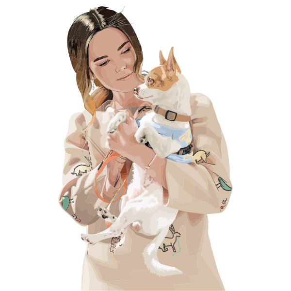 SVG Woman Holding Chihuahua