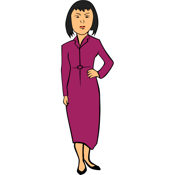SVG Woman in a purple dress vector graphics