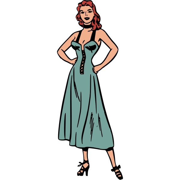 SVG Woman in blue dress