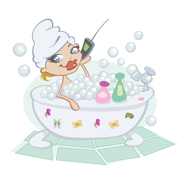 SVG Woman in bubbly bath