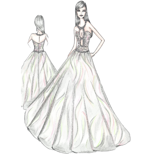 SVG Woman in Fashionable Dress