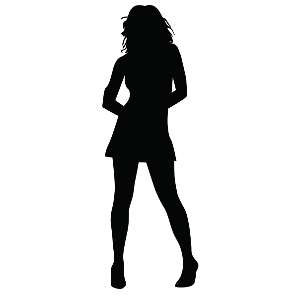 SVG Woman in miniskirt silhouette vector illustration